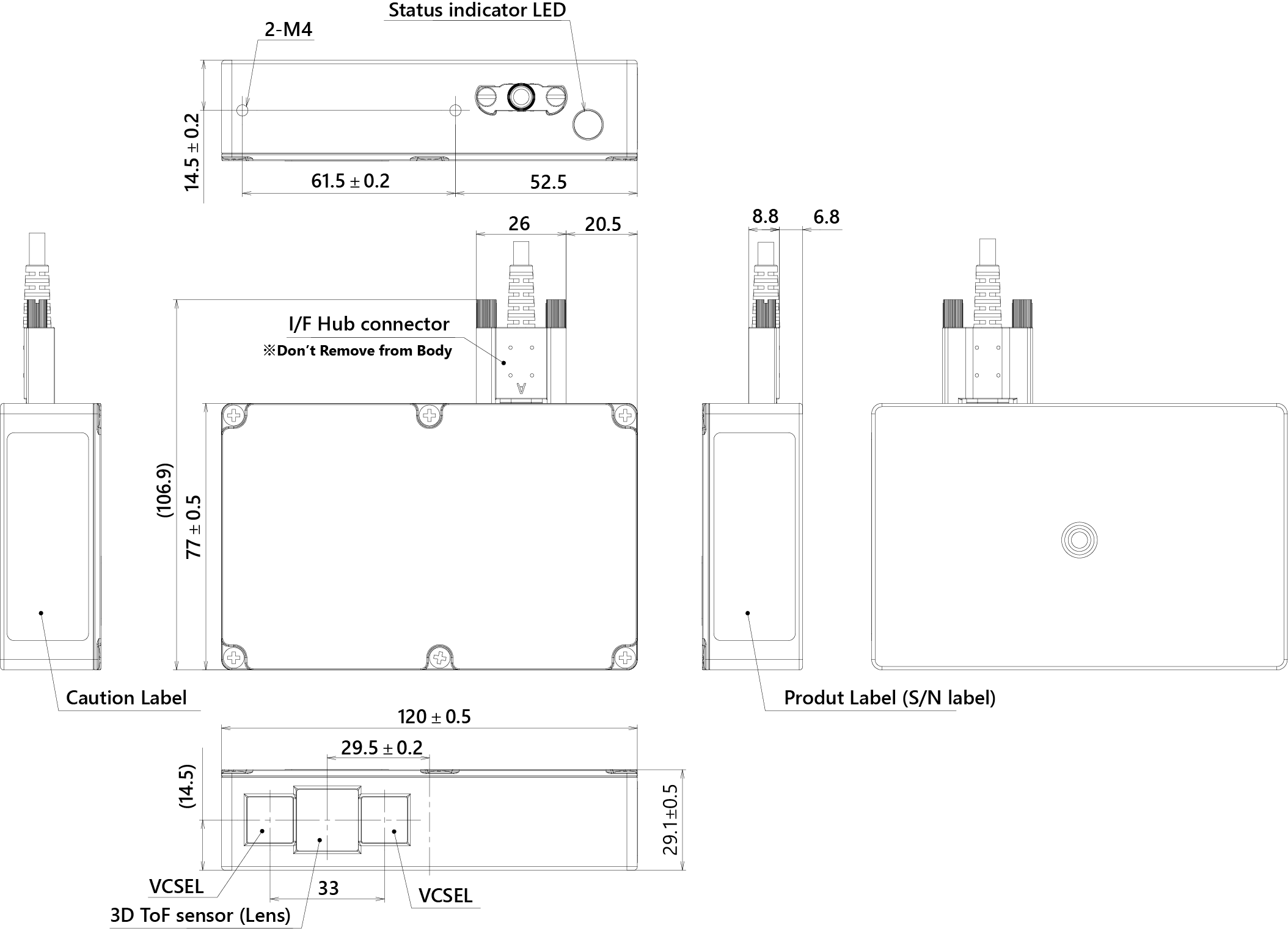 ToF camera body