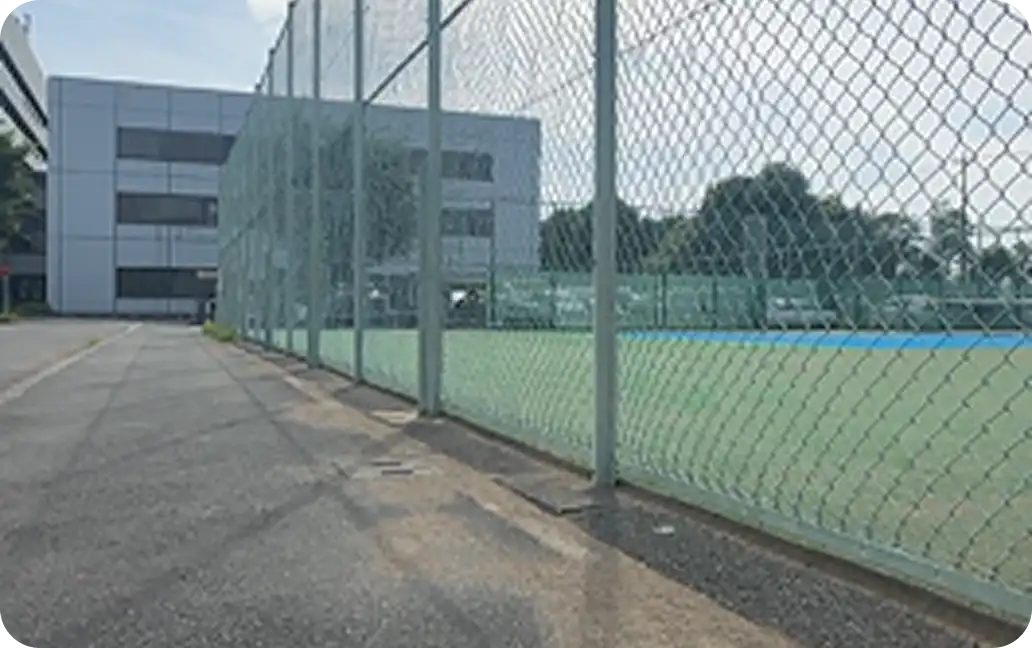 Path along mesh fence